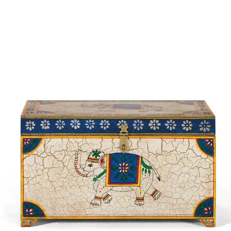 Sale Wohnen Bunte Orient Truhe mit Elefanten und blumigen Motiven - Sambo