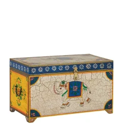 Sale Wohnen Bunte Orient Truhe mit Elefanten und blumigen Motiven - Sambo