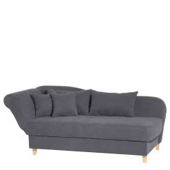 Hot Wohnen Chaiselongue in Anthrazit mit Buche - Adelina