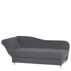 Hot Wohnen Chaiselongue in Anthrazit mit Buche - Adelina