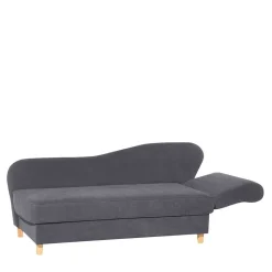 Hot Wohnen Chaiselongue in Anthrazit mit Buche - Adelina