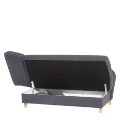 Hot Wohnen Chaiselongue in Anthrazit mit Buche - Adelina