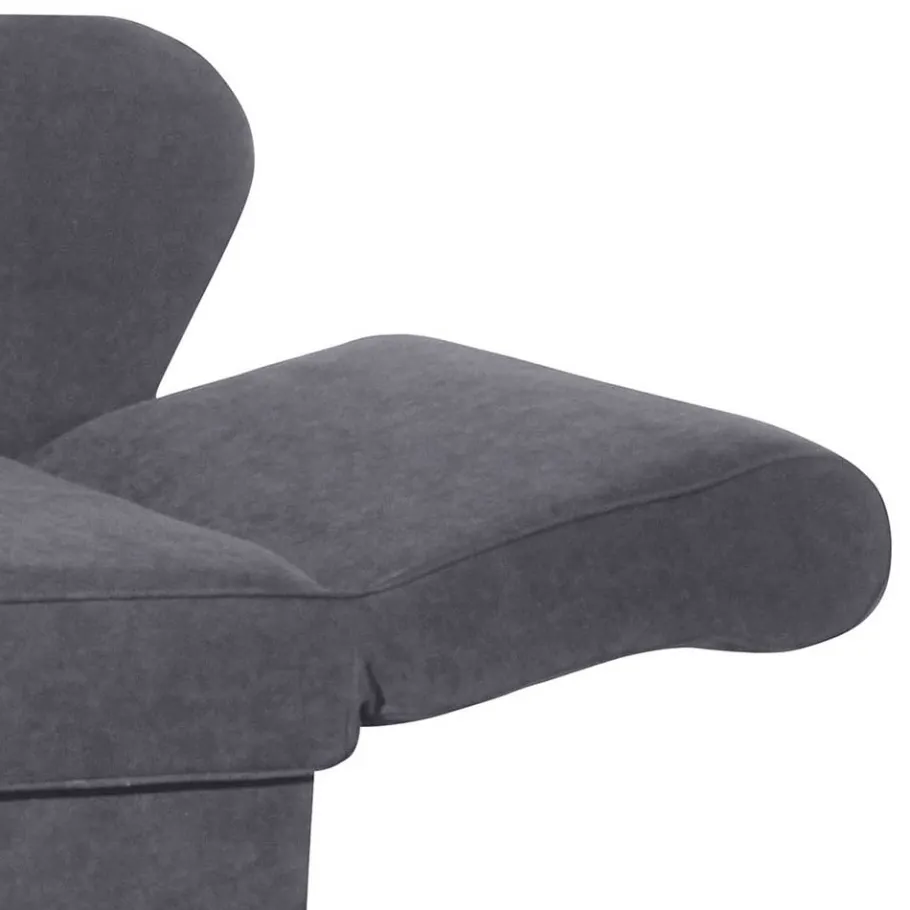 Hot Wohnen Chaiselongue in Anthrazit mit Buche - Adelina