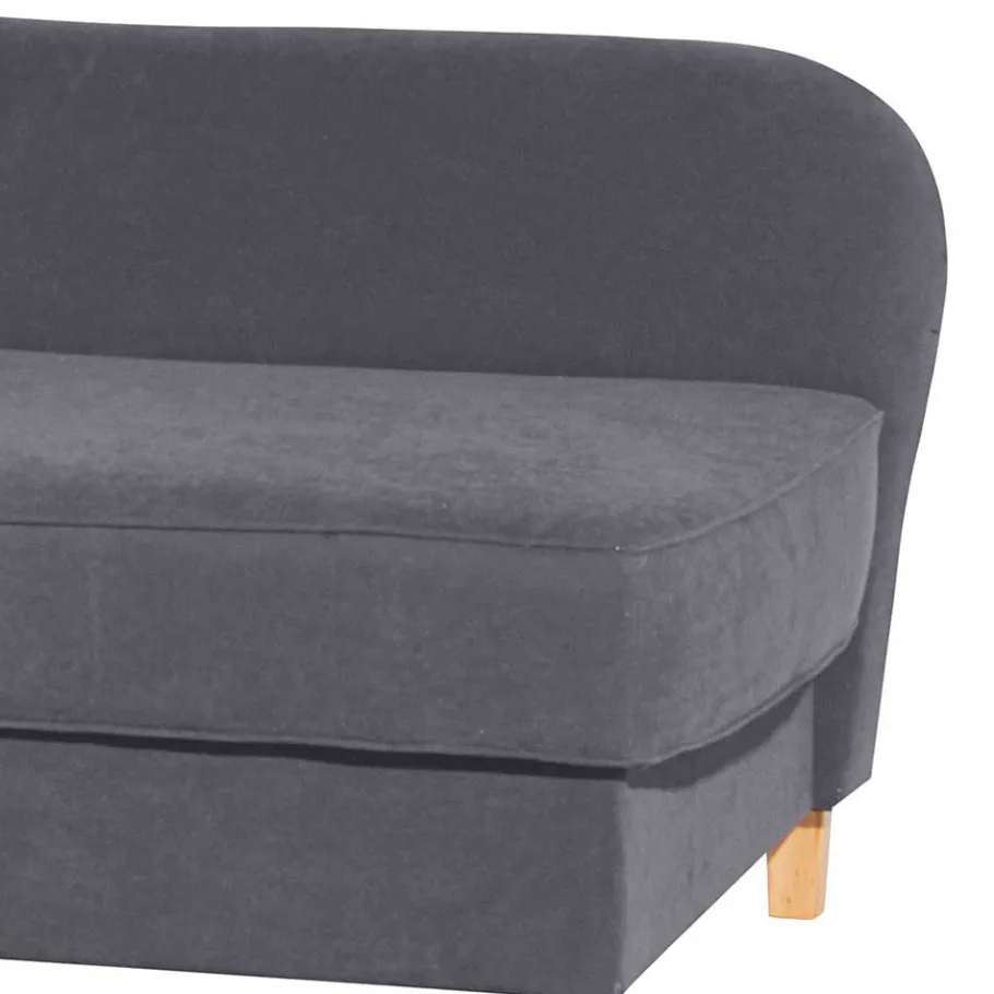 Hot Wohnen Chaiselongue in Anthrazit mit Buche - Adelina