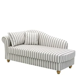 Best Wohnen Chaiselongue mit Streifen in Weiß Braun - Adendro
