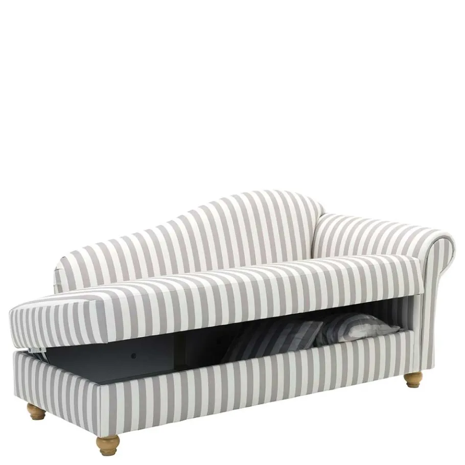 Best Wohnen Chaiselongue mit Streifen in Weiß Braun - Adendro