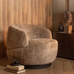 Best Wohnen Chenille Drehsessel in Beige - Anvica