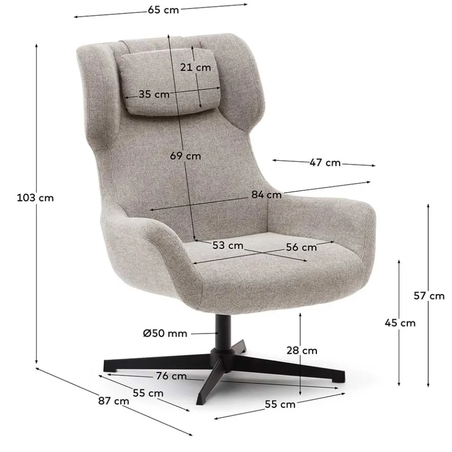 Sale Wohnen Chenille Loungesessel drehbar - Marocana