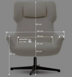 Sale Wohnen Chenille Loungesessel drehbar - Marocana