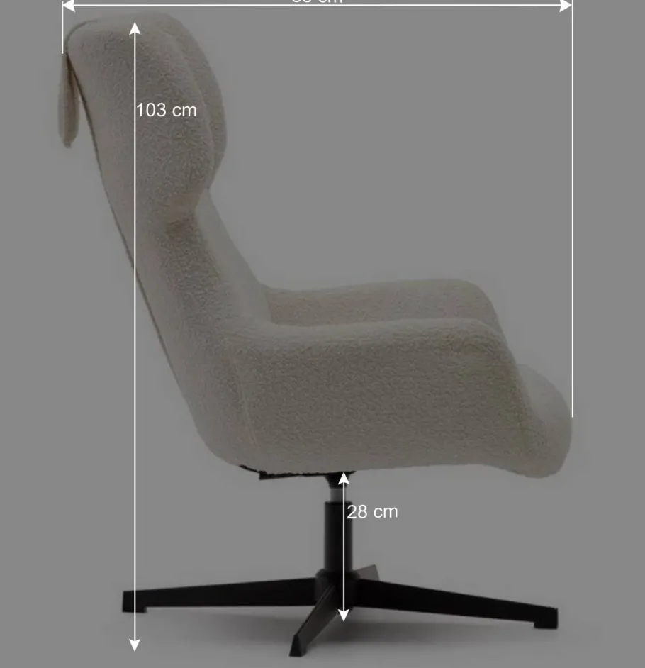 Sale Wohnen Chenille Loungesessel drehbar - Marocana
