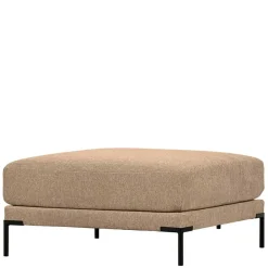 Clearance Wohnen Chenille Polsterhocker in Champagner - Icoleran