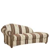 Wohnen Chenille Recamiere in Braun Beige gestreift - Kontrast