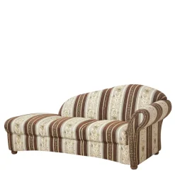 Wohnen Chenille Recamiere in Braun Beige gestreift - Kontrast