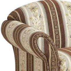 Wohnen Chenille Recamiere in Braun Beige gestreift - Kontrast