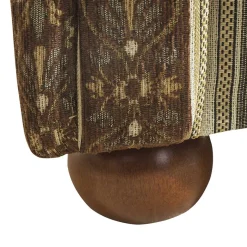 Wohnen Chenille Recamiere in Braun Beige gestreift - Kontrast