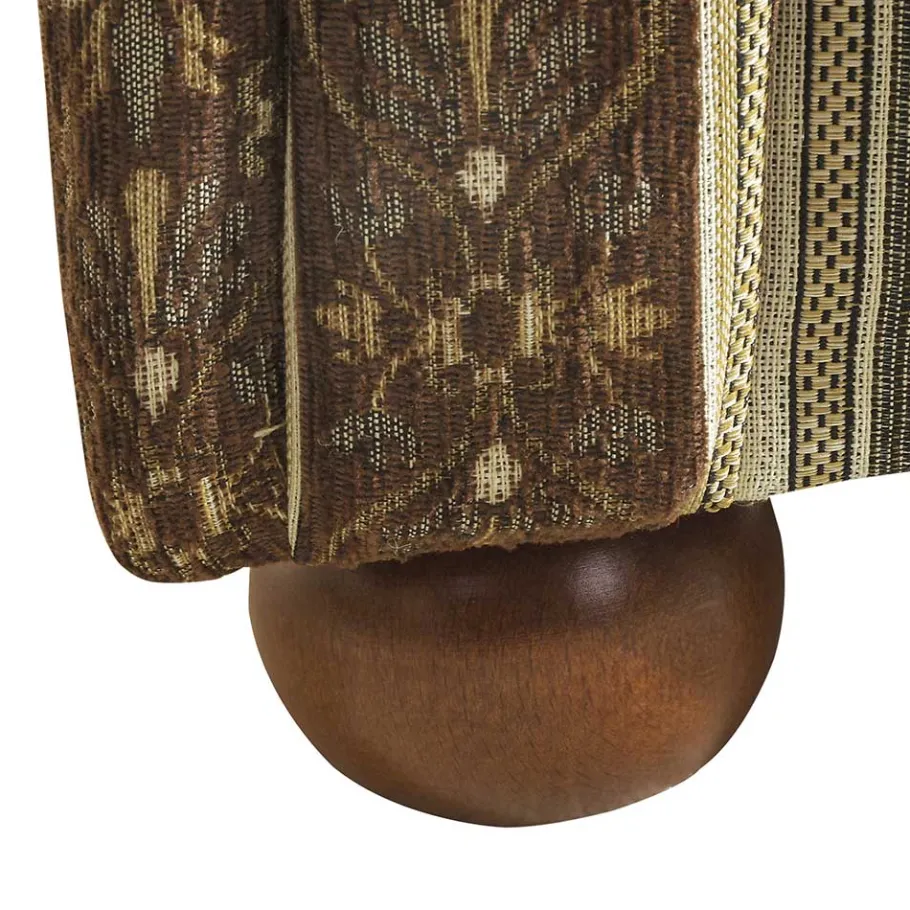Wohnen Chenille Recamiere in Braun Beige gestreift - Kontrast