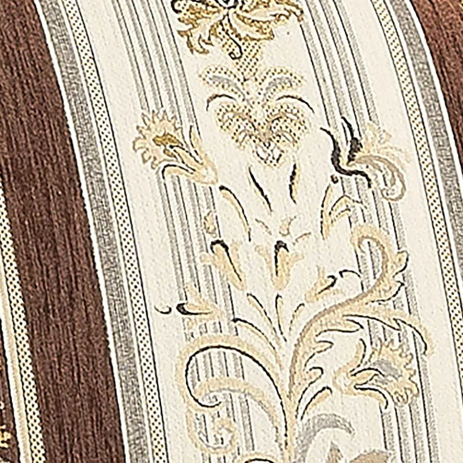 Wohnen Chenille Recamiere in Braun Beige gestreift - Kontrast
