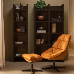 Discount Wohnen Chenille Relaxsessel in Ocker - Zinatella (zweiteilig)