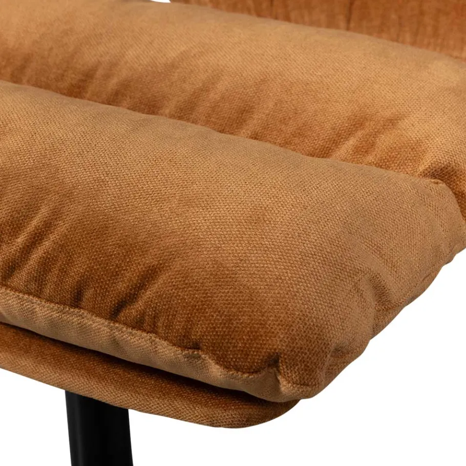 Discount Wohnen Chenille Relaxsessel in Ocker - Zinatella (zweiteilig)