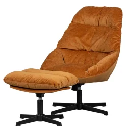 Discount Wohnen Chenille Relaxsessel in Ocker - Zinatella (zweiteilig)
