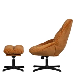 Discount Wohnen Chenille Relaxsessel in Ocker - Zinatella (zweiteilig)