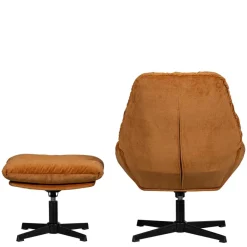 Discount Wohnen Chenille Relaxsessel in Ocker - Zinatella (zweiteilig)