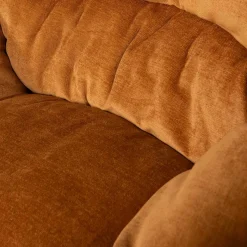 Discount Wohnen Chenille Relaxsessel in Ocker - Zinatella (zweiteilig)