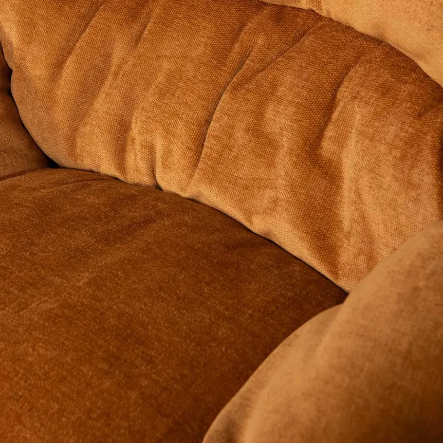 Discount Wohnen Chenille Relaxsessel in Ocker - Zinatella (zweiteilig)