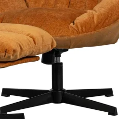 Discount Wohnen Chenille Relaxsessel in Ocker - Zinatella (zweiteilig)