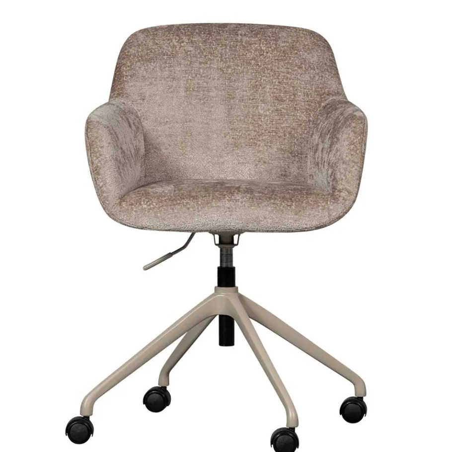 Discount Wohnen Chenille Schreibtischstuhl in Taupe - Vorius