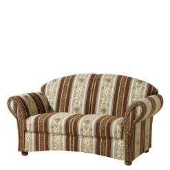 Best Wohnen Chenille Sofa mit Streifenmuster Braun Beige - Kontrast