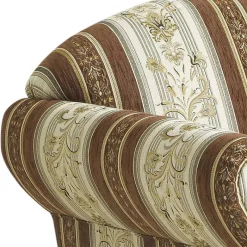 Best Wohnen Chenille Sofa mit Streifenmuster Braun Beige - Kontrast
