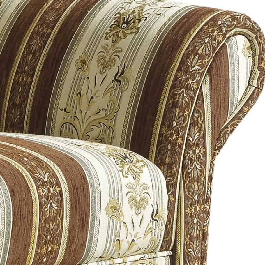 Best Wohnen Chenille Sofa mit Streifenmuster Braun Beige - Kontrast
