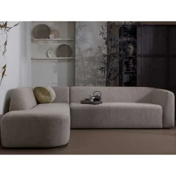 Hot Wohnen Chenille Sofaecke in Beige - Jaturna