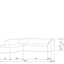 Hot Wohnen Chenille Sofaecke in Beige - Jaturna