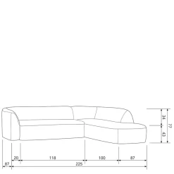 Hot Wohnen Chenille Sofaecke in Beige - Jaturna