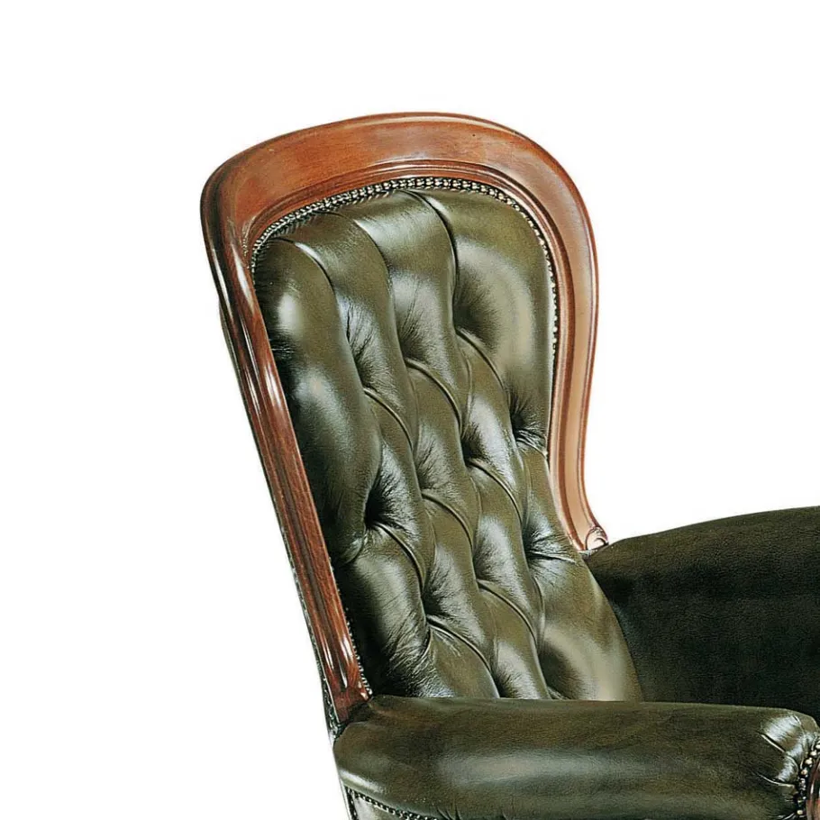 Best Wohnen Chesterfield Armlehnstuhl Magari in Kunstleder Grün