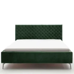 Sale Wohnen Chesterfield Bett in Dunkelgrün Samt - Jesafina