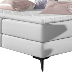Sale Wohnen Chesterfield Boxbett aus Kunstleder in Weiß - Flenco