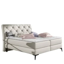 Sale Wohnen Chesterfield Kunstlederbett in Creme - Micerdo