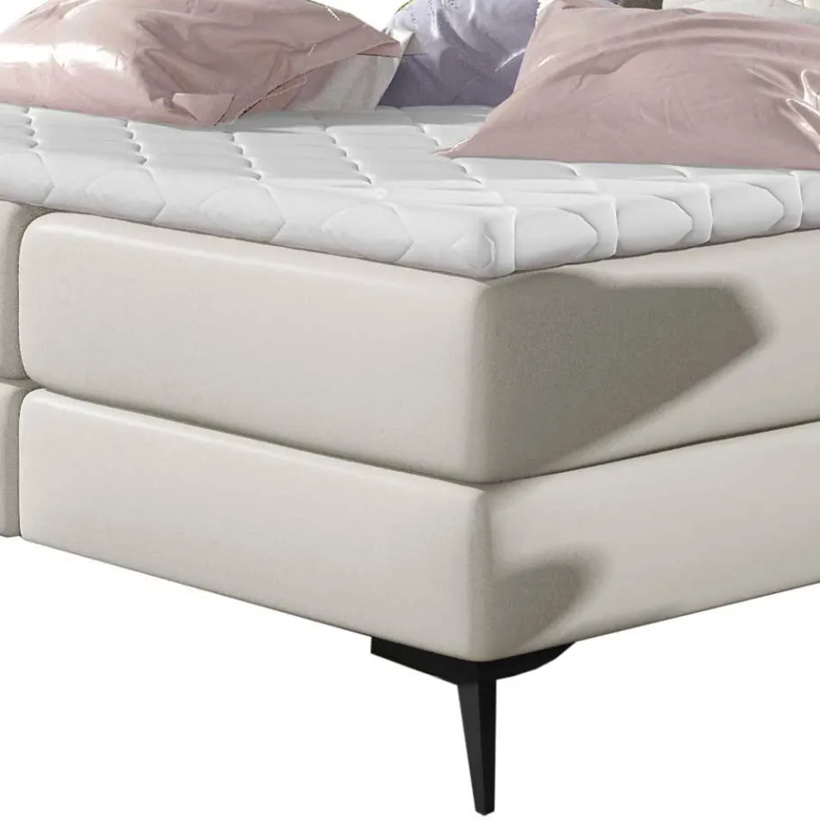 Sale Wohnen Chesterfield Kunstlederbett in Creme - Micerdo