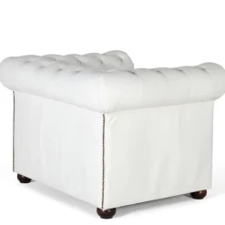 Clearance Wohnen Chesterfield Ledersessel in Weiß - Pavias