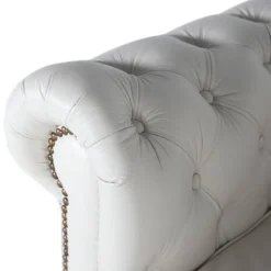 Clearance Wohnen Chesterfield Ledersessel in Weiß - Pavias