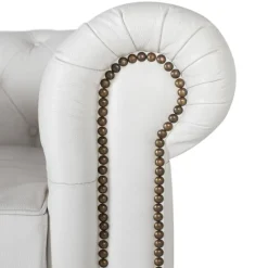 Clearance Wohnen Chesterfield Ledersessel in Weiß - Pavias