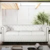 Sale Wohnen Chesterfield Ledersofa in Weiß - Pavias