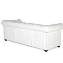 Sale Wohnen Chesterfield Ledersofa in Weiß - Pavias