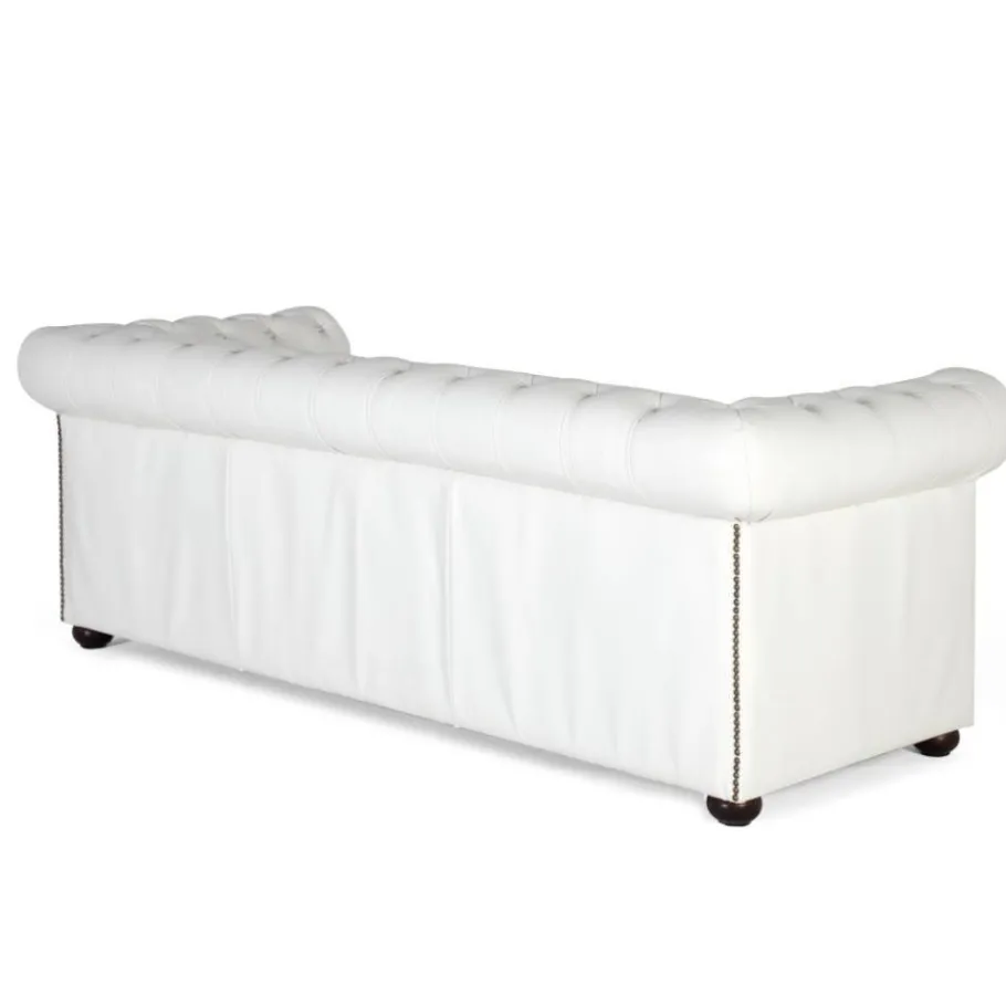 Sale Wohnen Chesterfield Ledersofa in Weiß - Pavias