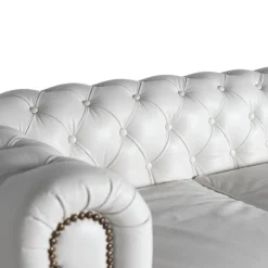 Sale Wohnen Chesterfield Ledersofa in Weiß - Pavias