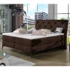 Sale Wohnen Chesterfield Polsterbett in Dunkelbraun Velours - Partiona