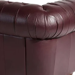 Discount Wohnen Chesterfield Polstergarnitur aus Leder - Geoloro (dreiteilig)